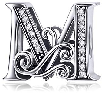 Charm Buchstabe M für Pandora Armband Sterling Silber 925