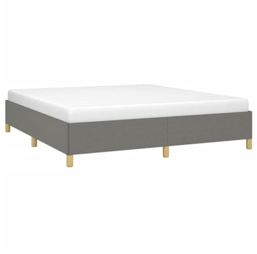 vidaXL Bettgestell, Polsterbett Bett für Schlafzimmer, Bettrahmen mit Lattenrost, Schlafzimmerbett Doppelbett, Dunkelgrau 160x200cm Stoff