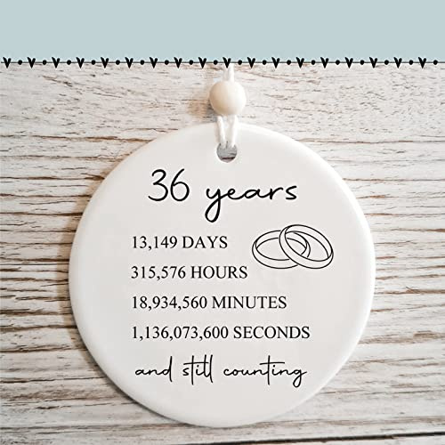 36th Wedding for Her or Him, 36 Years Marriage Gift for Couple or Parents, Bone China Anniversary Present for Wife Husband