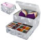 EASEVE 2 Piezas Sistema de organización de cajones para armario, organizador de ropa, armario, caja de almacenamiento plegable de tela para sujetador, calcetines, ropa interior, bragas, camiseta