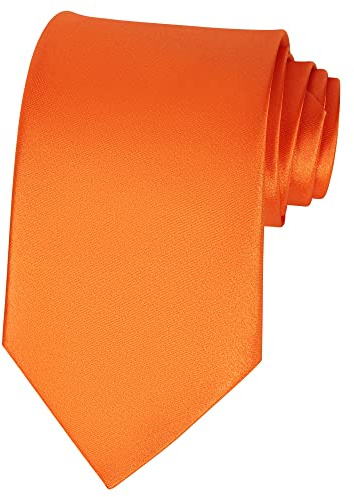 Lollanda Einfarbige Krawatten für Herren, 8 cm, klassische Polyester-Seide-Krawatte, Orange, Einheitsgröße