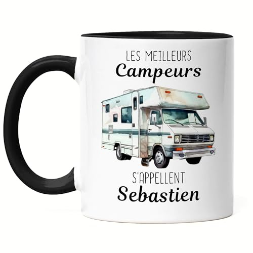 Kiddle-Design Le plus cool des campeurs chaud Tasse Noir personnalisée avec le nom de votre choix camping-car caravane cadeau fête des pères