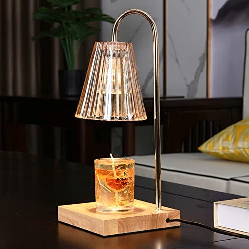 Electric Candle Warmer Lamp, Compatible with Jar Candles Vintage Electric Candle Lamp, Dimmable Candle Melter, Top Melting for Scented Wax, Safety Night Lamp for Decoration,with 2 Bulbs,2H/4H/8H Timer