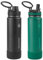 ThermoFlask - Botellas de agua isotermas de doble pared de acero inoxidable de 700 ml, color negro y alaquita