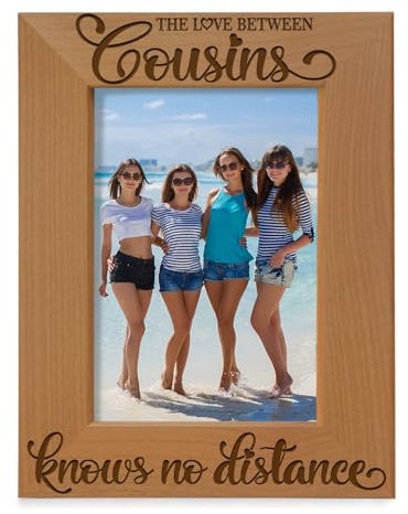 KATE POSH The Love Between Cousins Knows No Distance Bilderrahmen, Distanz Liebe, Miles Apart, sentimentaler Bilderrahmen (12,7 x 17,8 cm vertikal)