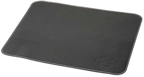 Harley-Davidson Tapis de souris en similicuir noir avec barre ouverte en relief et bouclier