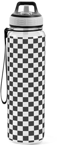 Bouteille d'eau de sport en Tritan avec paille - Gourde Sans BPA - Transparente - Anti-fuite - Pour enfants, garçons, filles, femmes, hommes et femmes - 1000 ml