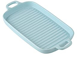 BioNyt Oven Baking Dish,Ceramics Baking Dishes,Ceramic Small Baking Dishes with Handle Oven Dish, Roasting Lasagna Pan Casserole Small Rectangular Bakeware (6.1 inch),Pink (Color : Blue)