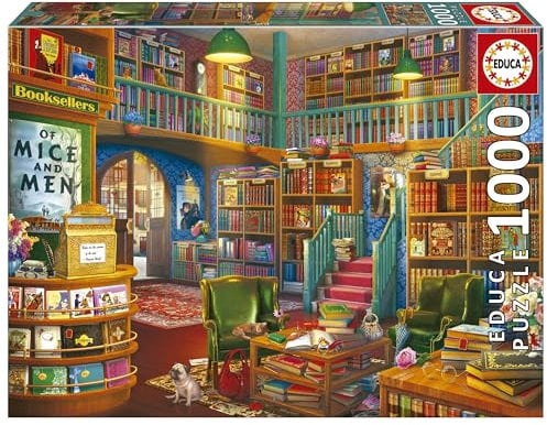Educa - Puzzle von 1000 Teilen für Erwachsene | Bibliothek. Messen: 68 x 48 cm. Beinhaltet die puzzlekleber FixPuzzle. Seit 14 Jahren (19925)