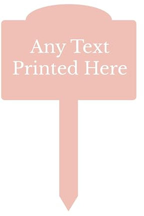 1stclassgifts [Custom] Personalised Any Text Traditional Garden Stake Spike Marker Tree Marker Garden Sign Selection Of Colours Available (UV PRINTED) (Peach Pink)
