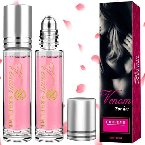 SEO-FANALLY Perfume de Feromonas para Mujer, Venom Perfume, Fragancia Duradera para Atraer Hombres, 2 Piezas, Hermosa y Confiada