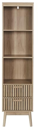 HOME DECO FACTORY Teppich Kurzflor Geometrisches Muster 120x170 cm Grau | Badezimmerschrank aus Spanplatte, 2 Schubladen, Modell Klaus, Kollektion Natural Crush, 40 x 160 x 30 cm, braun