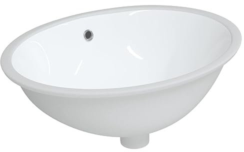 Lavabo blanc 56 x 41 x 20 cm ovale en céramique 153721