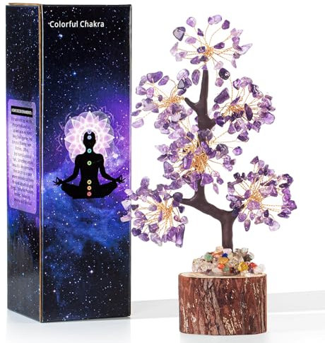 XIANNVXI Amethyst Crystal Tree Amethyst Tree of Life Purple Ornaments for The Home Decorations Purple Gifts for Women Unusual Ornament Housewarming Gifts
