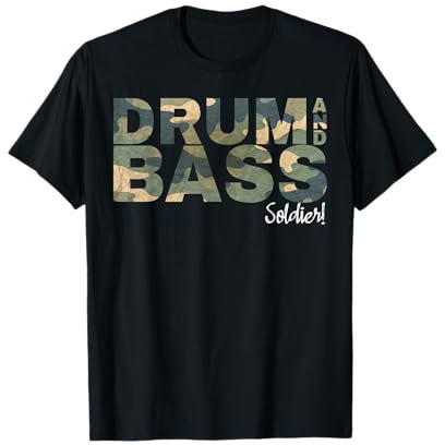 Drum & Bass Soldier DNB Jungle Music Camo Schlagzeug & Bass T-Shirt