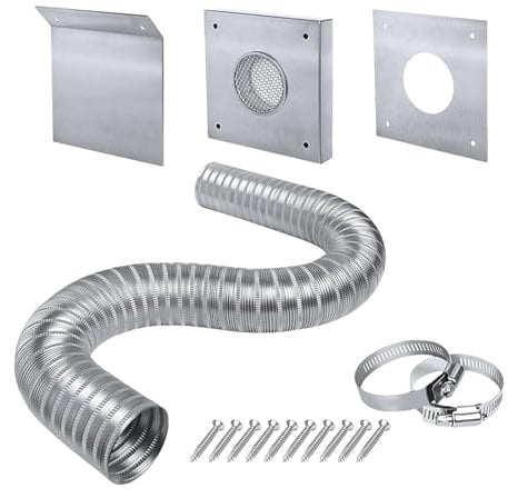 Glugahrif Kit de entrada de aire para estufa de pellets, tubo de ventilación para estufa de pellets, resistente a la corrosión, accesorios para chimenea y horno, kit de toma de aire, kit de