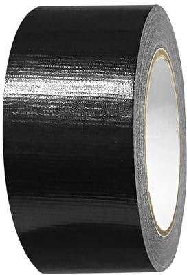 Starkes schwarzes Gewebeband (50 mm x 25 m), Panzertape, Gaffa Tape, Duct Tape, verstärktes Band, selbstklebendes Band zum Reparieren, Befestigen, Verpacken, Markieren für den Innen- und Außenbereich