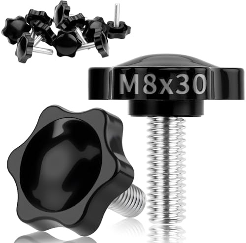 TXXATX 12 Stück Sterngriffschraube M8x30mm, 32mm Kopf, Rändelschraube M8 | Sternkopfschraube, Klemmknopf, mit Griff, für Werkzeugmaschine, Anziehen, Geräte, Instrumente
