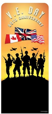 Star Cutouts SC4631 VE Day 80th Anniversary Soldier Silhouettes Backdrop Sailboard Cardboard Cut Out Height 185cm - Ideal for British Theme, Parties, Celebrations & VE Day Decorations & Events