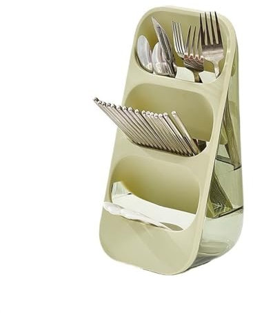 Porte-ustensiles Porte-ustensiles verticaux 3 formats, organisateur d'ustensiles de cuisine for comptoir, égouttoir à couverts, évier, cuillère, baguettes, support de fourchette Pots à ustensiles(Gree