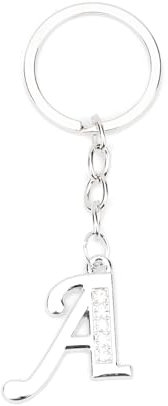 Gallkeat Schlüsselanhänger mit Buchstaben, Silber Initialen Schlüsselbund, Taschen anhänger, Glitzer Strass Autoschlüsselring für Damen Männer Freunde Familie (A)