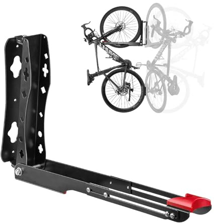 SkyProsper180° schwenkbare Fahrrad-Wandhalterung, trägt30–35 kg pro Fahrrad, einfache Entnahme, platzsparende Wandhalterung für Garage, Wohnung und Keller (Schwarz,1er-Pack)