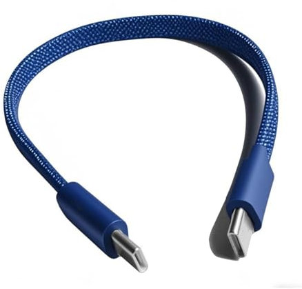 DUXIAOSHA 20CM/8INCH Flat USB C to USB C Cable Fast Charger for iP5 Plus Pro Max,Galaxy S23 S22 Type C Cable for Blackview/DOOGEE/Ulefone/OUKITEL Rugged Phone Tablet (Blue)