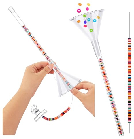 Beading Funnel Kit for Clay Beads, Bracelet Making Tools | Beading Funnel with Beading Needles and Clip for Jewelry Making Supplies, Bracelets, Necklaces