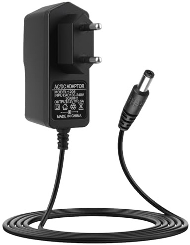Uoww 12V 0.5A Netzteil DC Adapter mit 5,5x2,5mm Stecker für LED Elektronik | Universal Transformator AC 100–240V zu DC 12V, 5W Netzadapter für Router, CCTV-Kamera, TV Box, Lautsprecher, 1 Meter Kabel