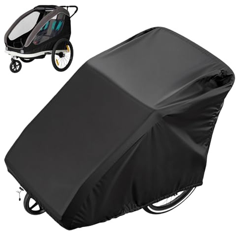 Cykelskydd vattentät 140 × 84 × 99 cm, vikgarage för cykelsläpvagnar, skyddskåpa av 420D Oxford, presenning vattentät för hundvagnar och lastsläpvagnar, robust
