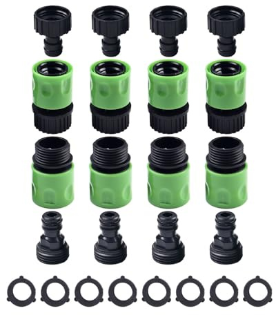FACAIIO Gartenschlauch-Schnellverbindungs-Set, 86,4 cm, für Kunststoff-Steckverbinder und Adapter mit Dichtungen, Armaturen, Sprinklern und Sprühdüsen
