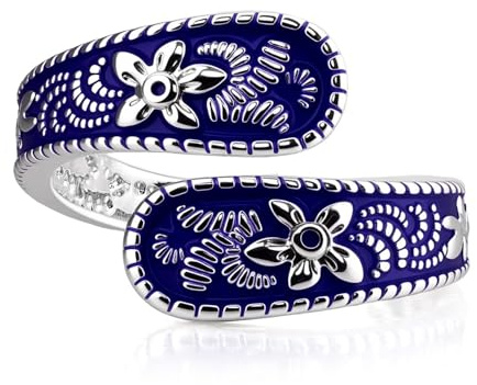 Vintage Blumen Ringe Damen, Gothic Gänseblümchen Ring Verstellbar Schmuck | MIYUEFAN Gothic Verstellbar Offener Ring, Edelstahl Fingerring Löffel Ringe Personalisiertes Geschenke für Männer Frauen