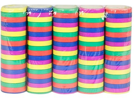 Boland 76050 - Luftschlangen 5 Farben, 5 Stück, Länge je 400 cm, schwer entflammbar, Mehrfarbig, Bunt, Karneval, Geburtstag, Dekoration, Disco, Kindergeburtstag, Kindergarten, Gartenparty, Mottoparty