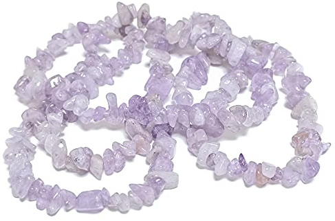Grade A Natural Cape Amethyst Gemstone Beads - Lilac, 5-8mm Smooth Chips - Long Strand of 200+ - Authentic Brazilian Stones for Jewellery Making, 1mm Hole