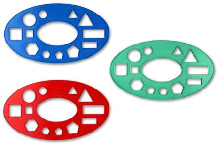 Mengenlehre Schablone Gr. 14,0 x 8,0 x 0,2cm Farbe: grün