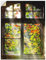 ARTland Wanddeko Wandtattoo selbstklebende Vinylfolie 45x60 cm Fensterblick Fenster Natur Herbst Garten Ausblick Altbau T5XH