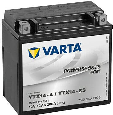 Varta YTX14-BS, Batteria moto, 12 V, 12 Ah, 200 A, AGM