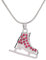 My Shape versilbert 3D Schlittschuh rot Kristall Strass Anhänger Skating Halskette für Mädchen Jugendliche Frauen