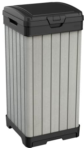 Keter 235916 Mülltonne, Beige, 41 x 41 x 87.4 cm grau