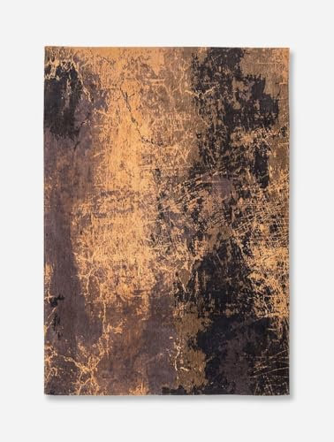 Louis de Poortere Cracks Design – MAD Men Abstract Teppich – Hergestellt in Belgien – Handarbeit – Natürliche Rutschfestigkeit – 85% Baumwolle – 15% Polyester – Deep Mine – 80 x 150 cm