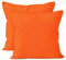Encasa XO Baumwoll-Kissenbezüge, 2er-Set I 20x20 in (50x50 cm) - Orange I kein Einsatz I einfach Kissenbezüge I Maschinenwaschbar | Nur Innen benutzen