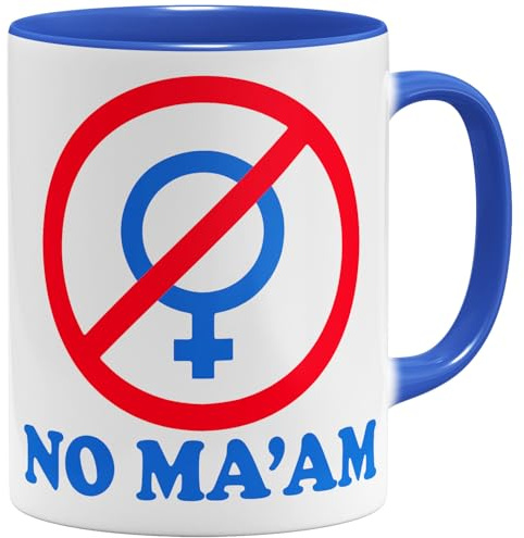 OM3® Coffee Mug with Saying - Al Bundy No Ma'am - Mug | Ceramic Mug | 11 oz 325 ml | Printed on Both Sides | Royal Blue