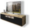 lukmebel Yoshi TV-Schrank Eiche Wotan Schwarze Fronten Fernsehschrank mit Schubladen und Push to Open System TV- Bank Sideboard Lowboard Wohnwand