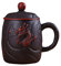 Retro Alter Chinesischer Drache Lila Ton Teebecher Mit Deckel Infuser Handgefertigte Yixing Zisha Teetasse 440 Ml Teetasse Geschenk Becher,Schwarz