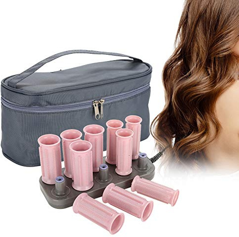 FILFEEL Instant Heat Compact Hot Rollers, 10pcs Professional Electric Heating Curling Hot Rollers Iron Curling Barrel Hair Styling Tool for Women's Hair