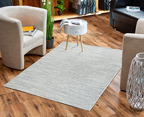 DomDeco In- & Outdoor Teppich Mirella, Robustes, 6mm Dickes Flachgewebe - für Terrasse/Balkon und Innenräume, aus Kunstfaser, Beige in 160x230cm