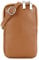 modamoda de T197 Damen Leder Handytasche 6,7 Zoll Umhängetasche handmade in Italy, Farbe:Cognac Dunkel