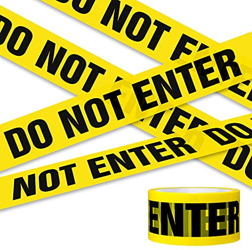 Daucin DO NOT ENTER Tape, Yellow Warning Tape Self-adhesive Barricade Safety Tapes with Bold Black Font Text, Maximum Readability for Halloween Decorations Workplace Danger Areas - 25 M x 4.8 CM