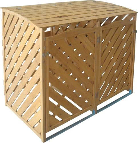 TrendLine Mülltonnenbox aus Holz für 2 x 240 l Mülltonnen Mülltonnenbox