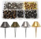 WEIWUXIAN Cone Studs, 200 Stück Rundnieten Standfüße, Füße Studs, Füße Niet, Leder Nieten für DIY Leder Handwerk Geldbörse Handtasche Machen, 4 Farben